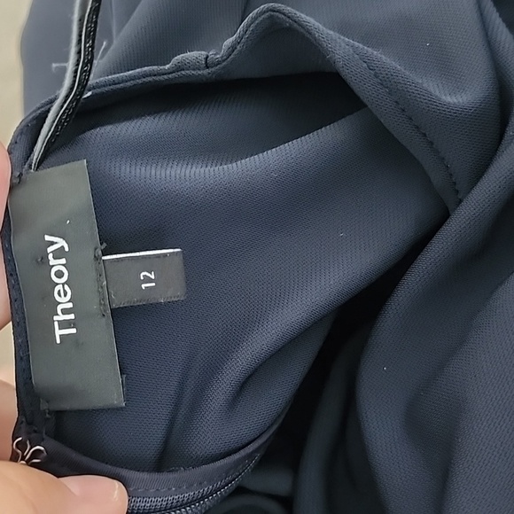 Theory Jorainna Sheath Dress in Sea Blue Sleeveless Knew Length Dress Size 12 - Picture 10 of 11